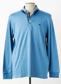 Polo Stil Park Bleu Manches Longues