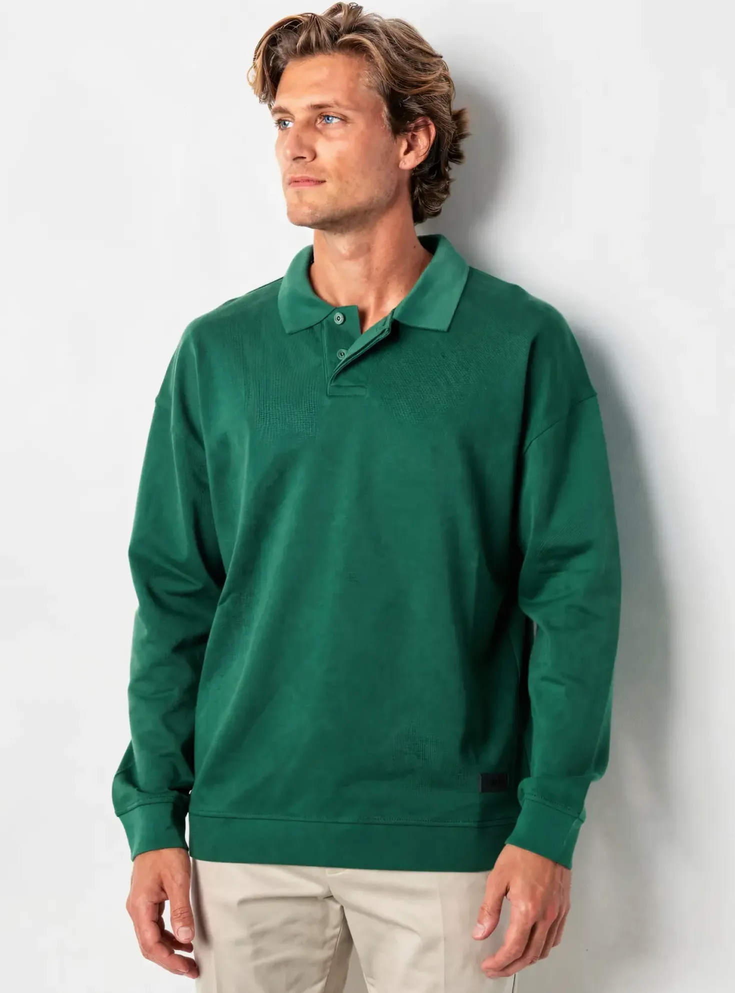 Polo Tom Tailor Vert Manches Longues