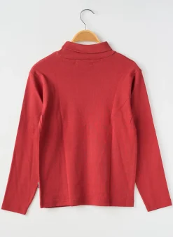 Pull Col Roulé Cks Rouge Manches Longues