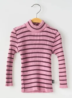 Pull Col Roulé Coudemail Rose Manches Longues