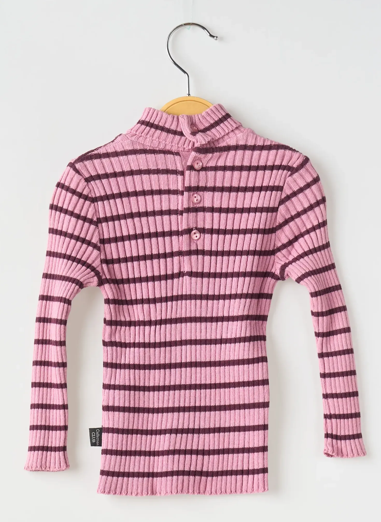 Pull Col Roulé Coudemail Rose Manches Longues