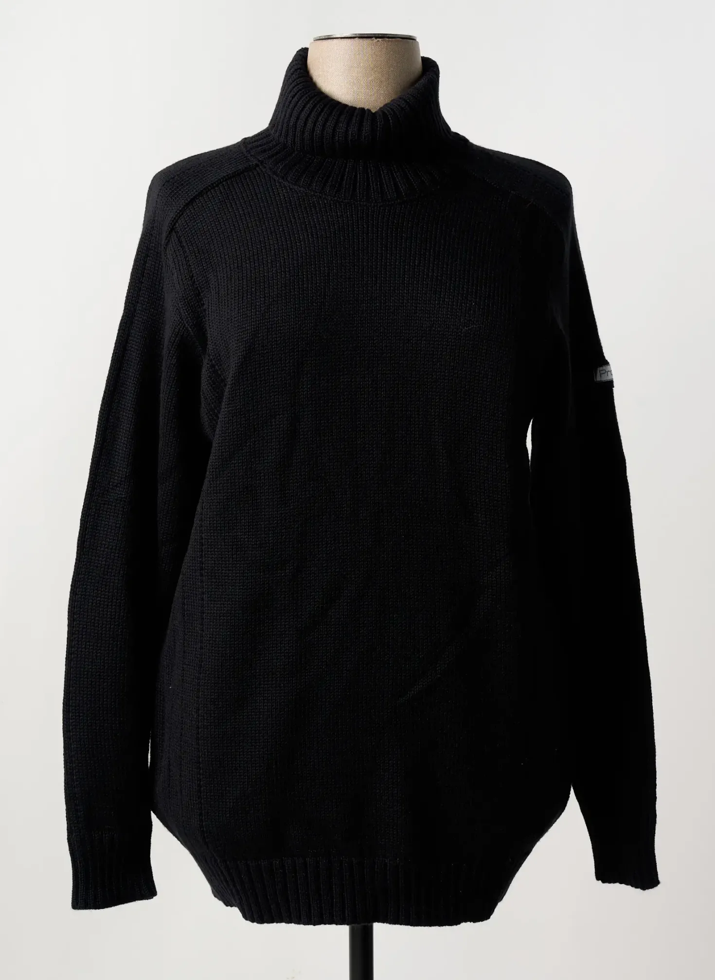 Pull Col Roulé Duger Noir Manches Longues