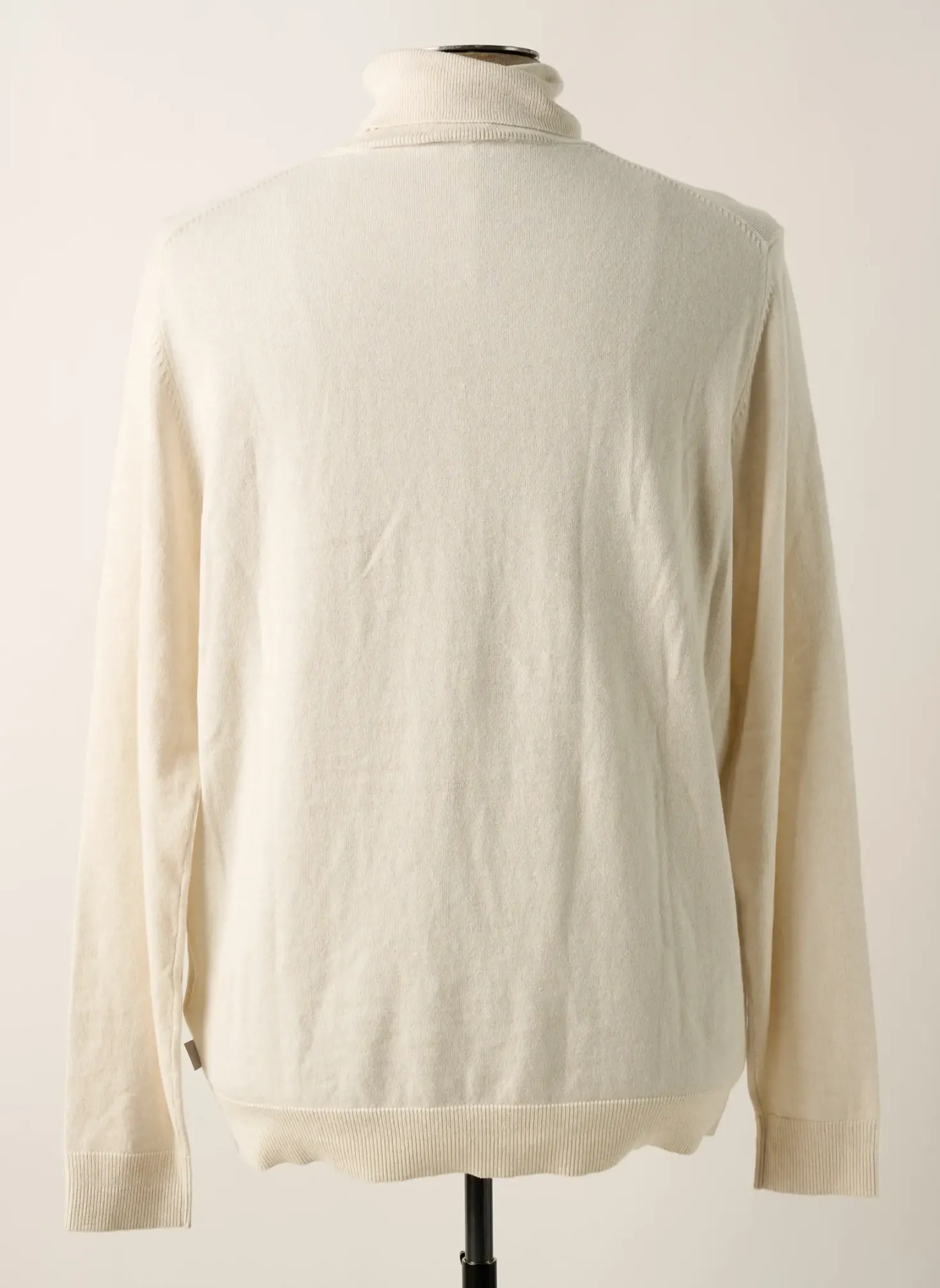 Pull Col Roulé Esprit Beige Manches Longues