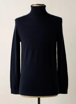Pull Col Roulé Esprit Bleu Manches Longues