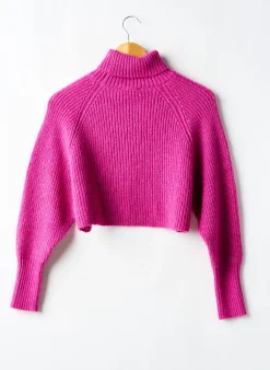 Pull Col Roulé Le Temps Des Cerises Violet Manches Longues
