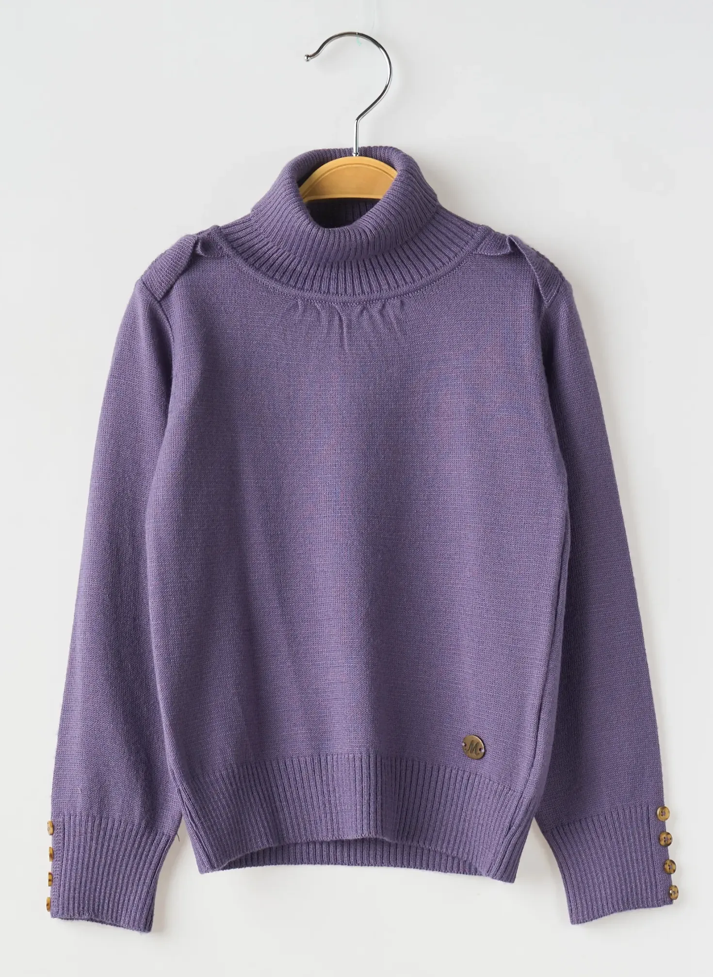 Pull Col Roulé Mayoral Violet Manches Longues