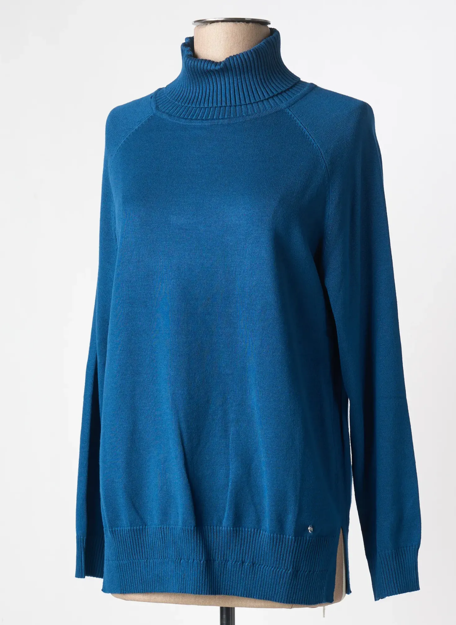 Pull Col Roulé Md'm Bleu Manches Longues
