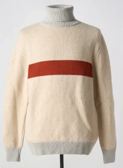 Pull Col Roulé Olow Beige Manches Longues