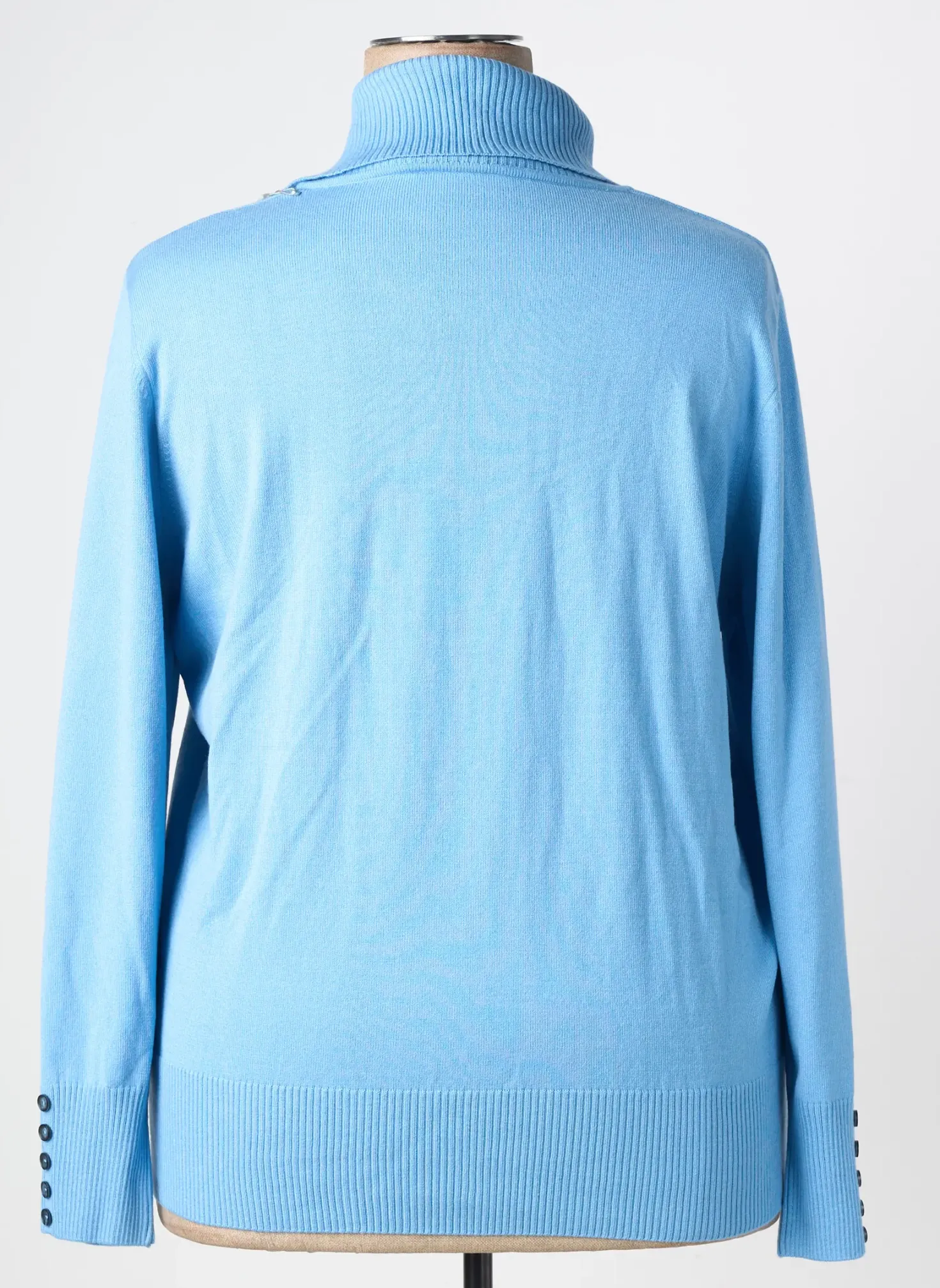 Pull Col Roulé Rabe Bleu Manches Longues