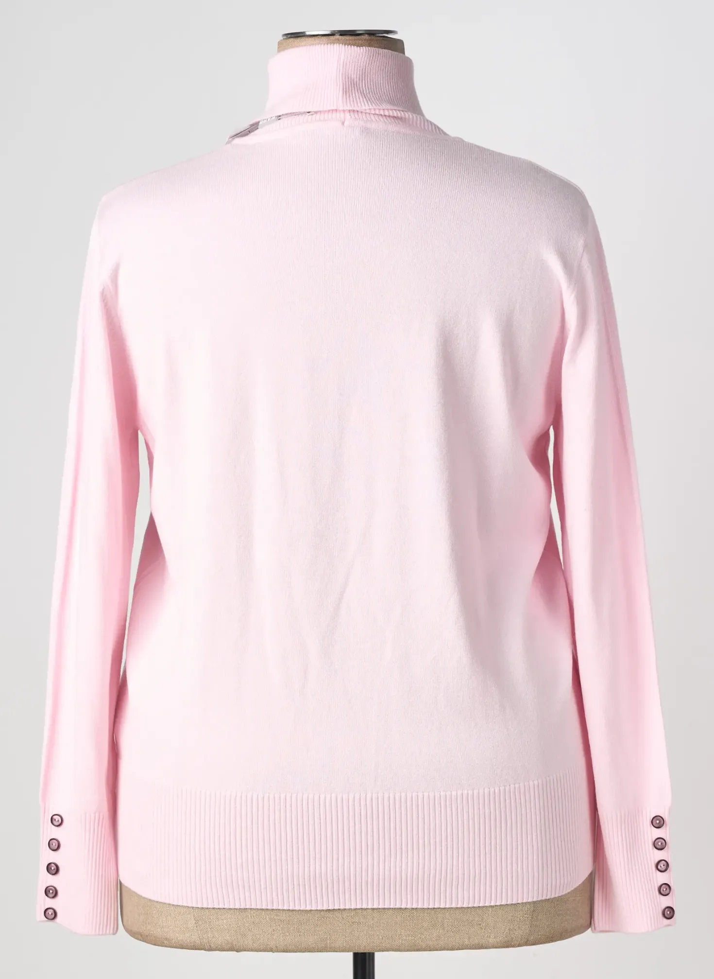 Pull Col Roulé Rabe Rose Manches Longues