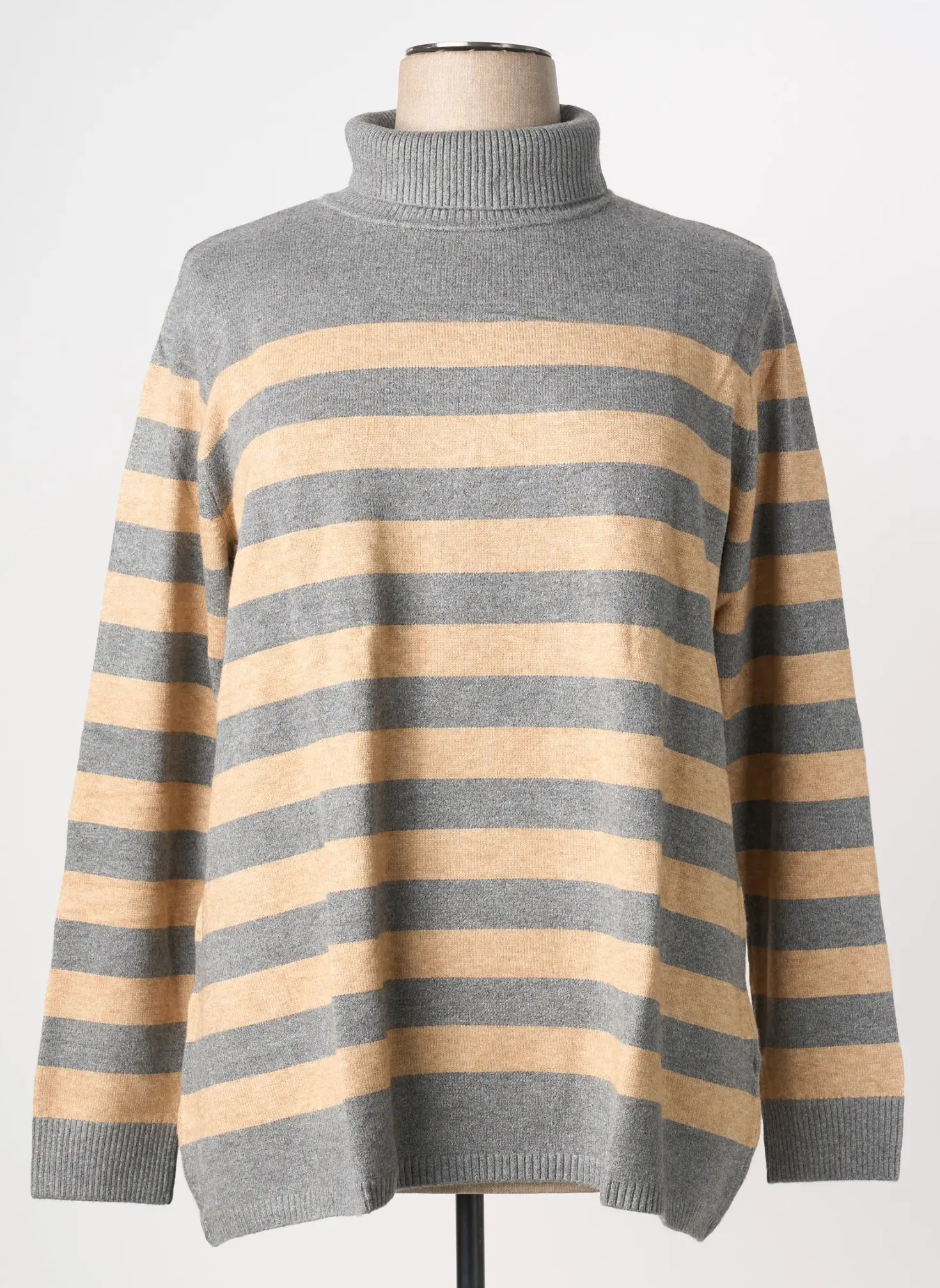 Pull Col Roulé Sheego Gris Manches Longues