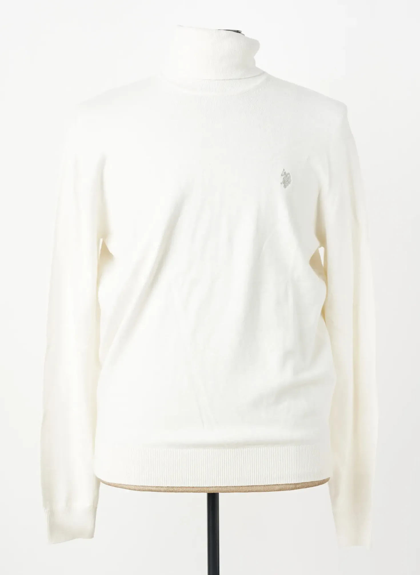 Pull Col Roulé U.s. Polo Assn Beige Manches Longues