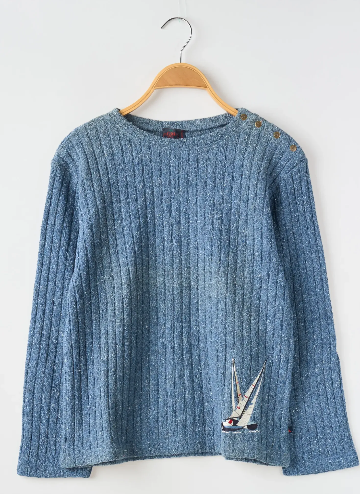Pull Coudemail Bleu Manches Longues