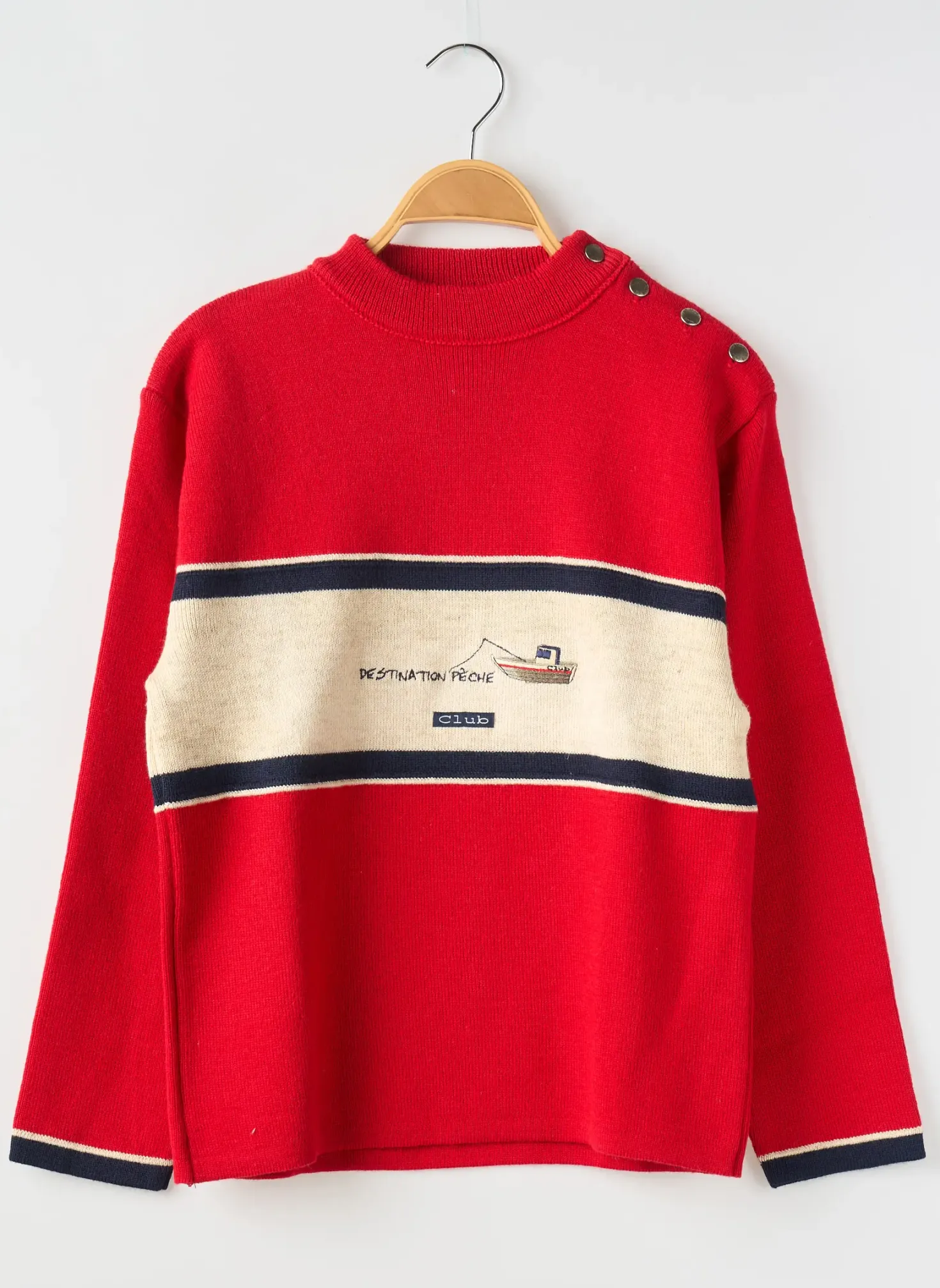 Pull Coudemail Rouge Manches Longues
