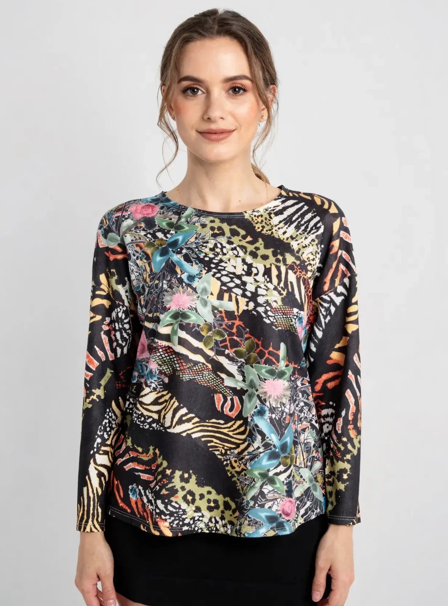 Pull Couleurs Du Temps Noir Manches Longues