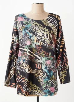 Pull Couleurs Du Temps Noir Manches Longues