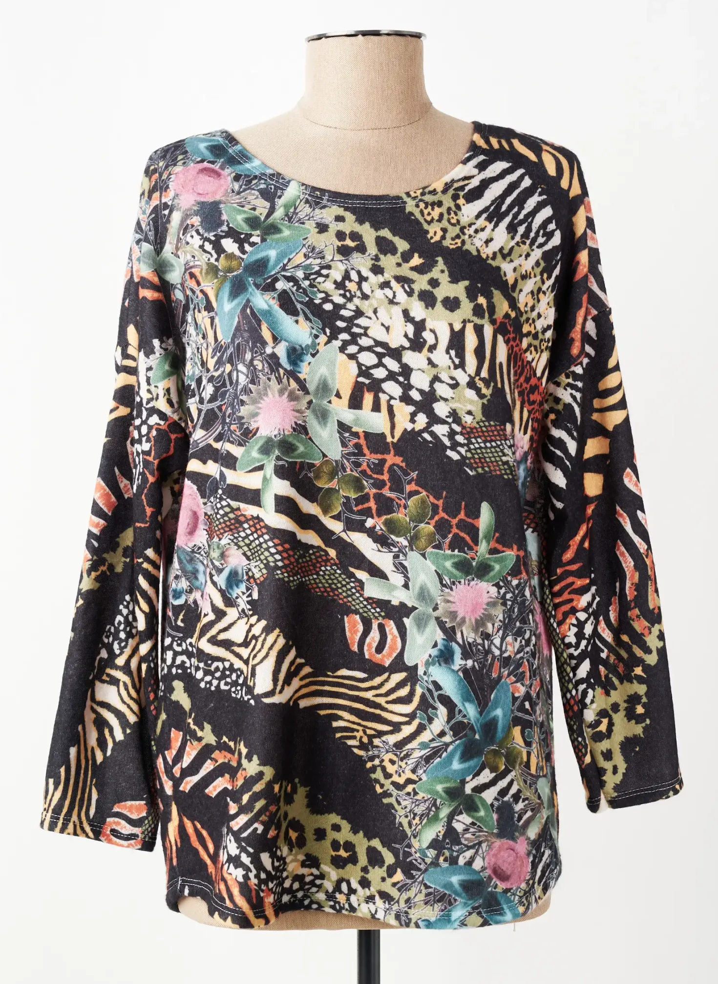 Pull Couleurs Du Temps Noir Manches Longues