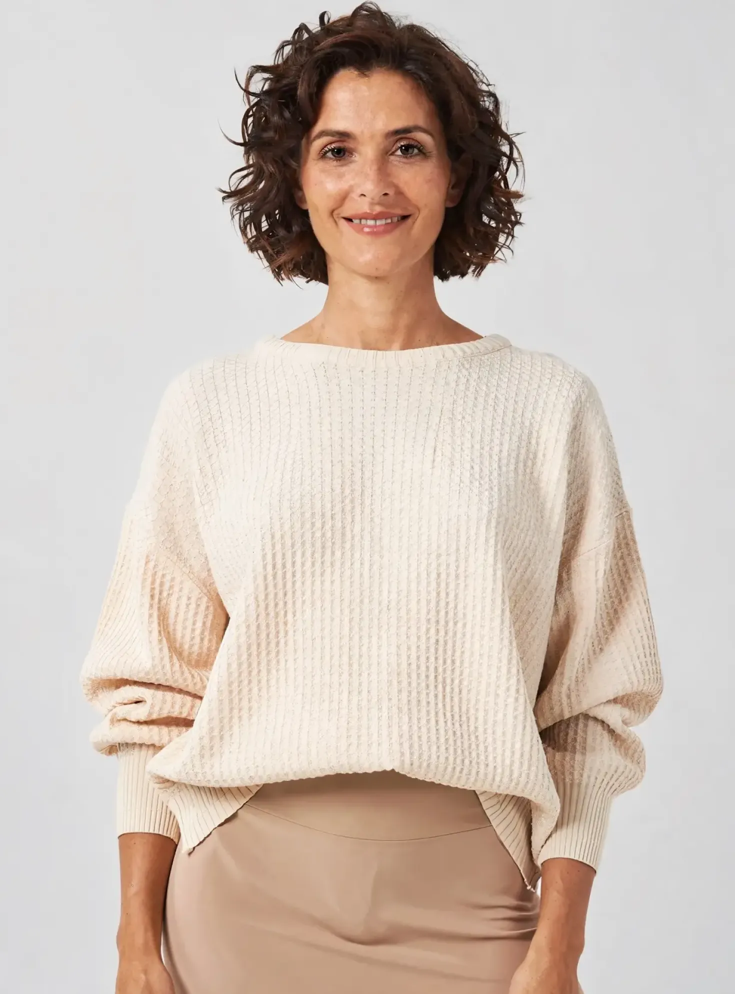Pull Devernois Beige Manches 3/4