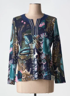 Pull Gevana Bleu Manches Longues