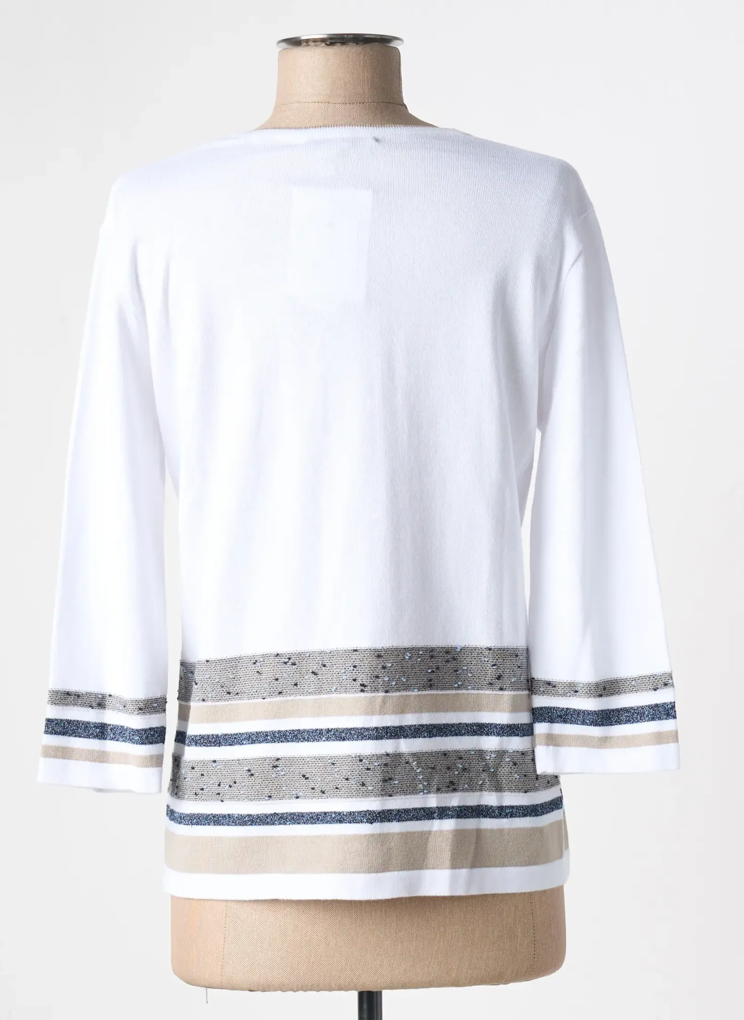 Pull I.odena Blanc Manches 3/4