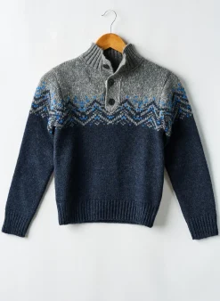 Pull Japan Rags Bleu Manches Longues