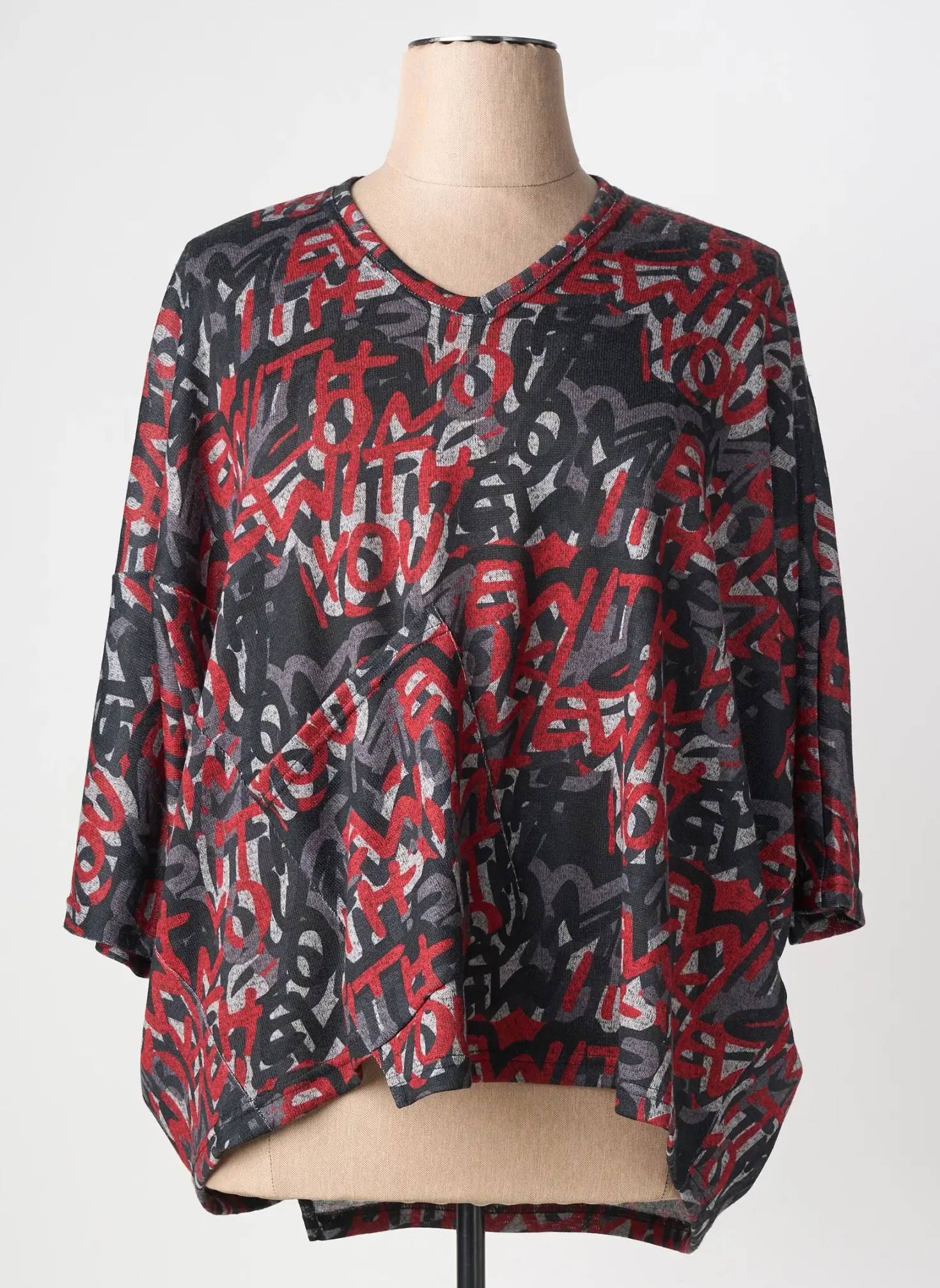 Pull Kakie Gris Manches 3/4