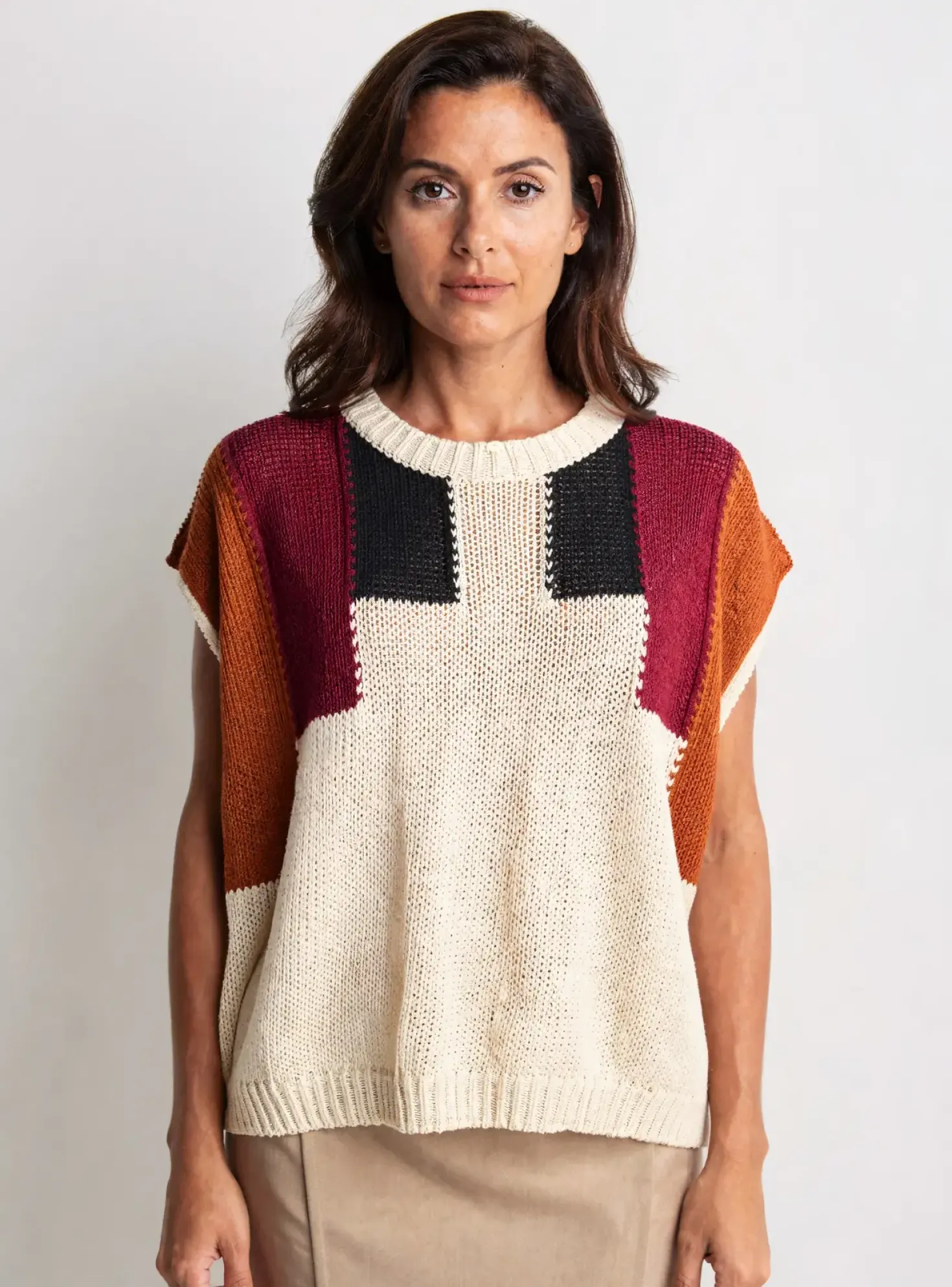 Pull La Fee Maraboutee Beige Manches Courtes