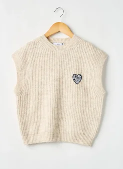 Pull Le Temps Des Cerises Beige Sans Manche