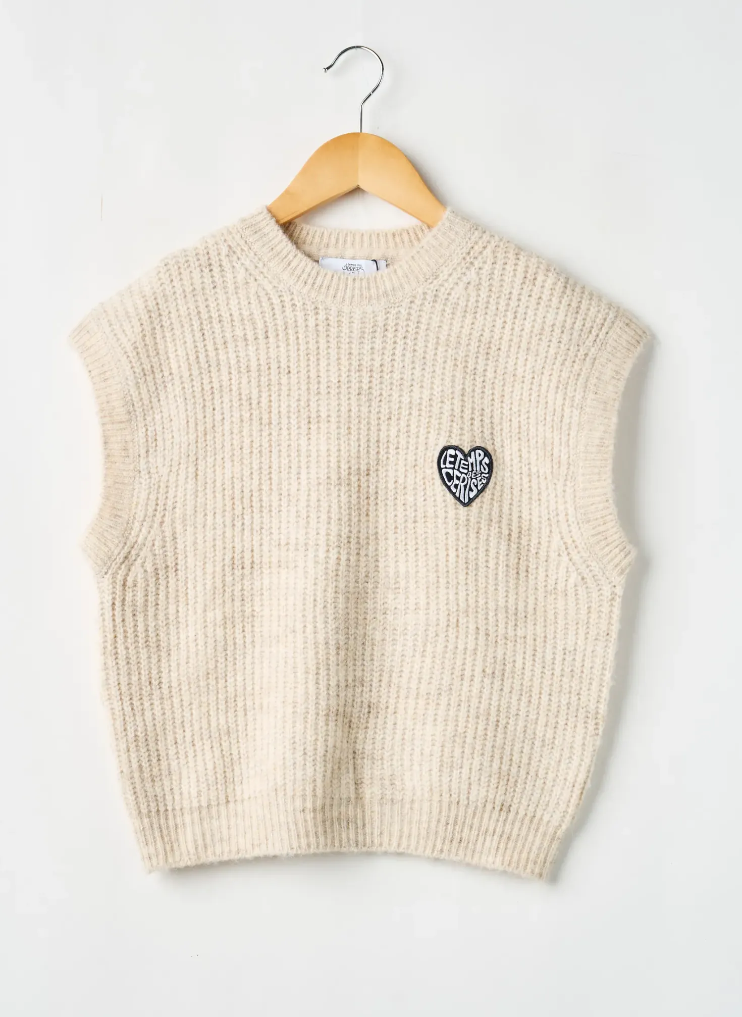 Pull Le Temps Des Cerises Beige Sans Manche