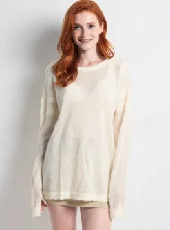 Pull Maison Scotch Blanc Manches Longues