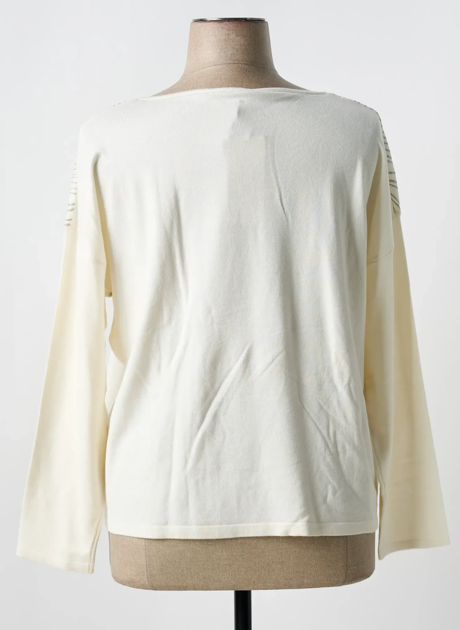 Pull Marble Blanc Manches Longues