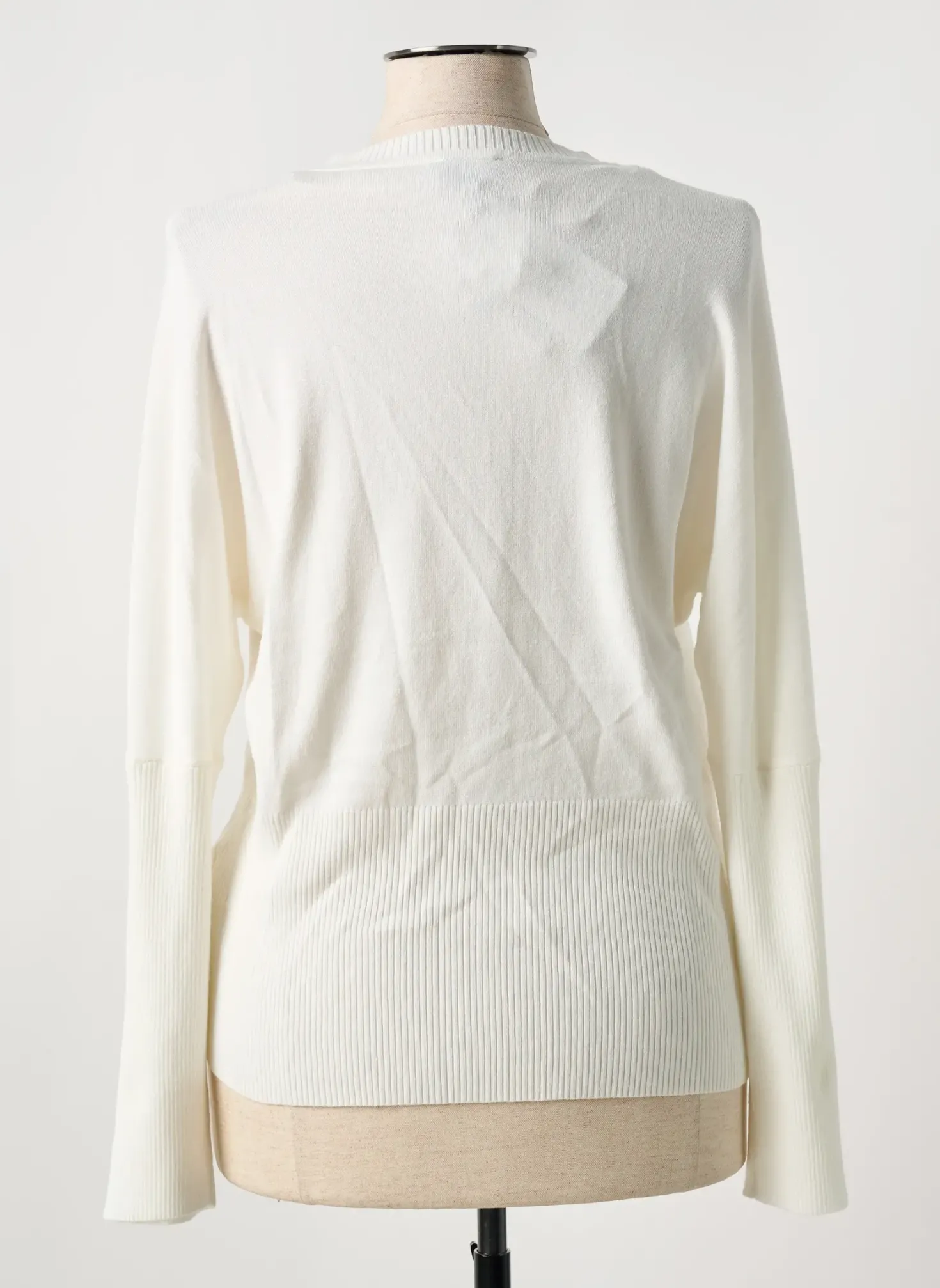 Pull Marble Blanc Manches Longues