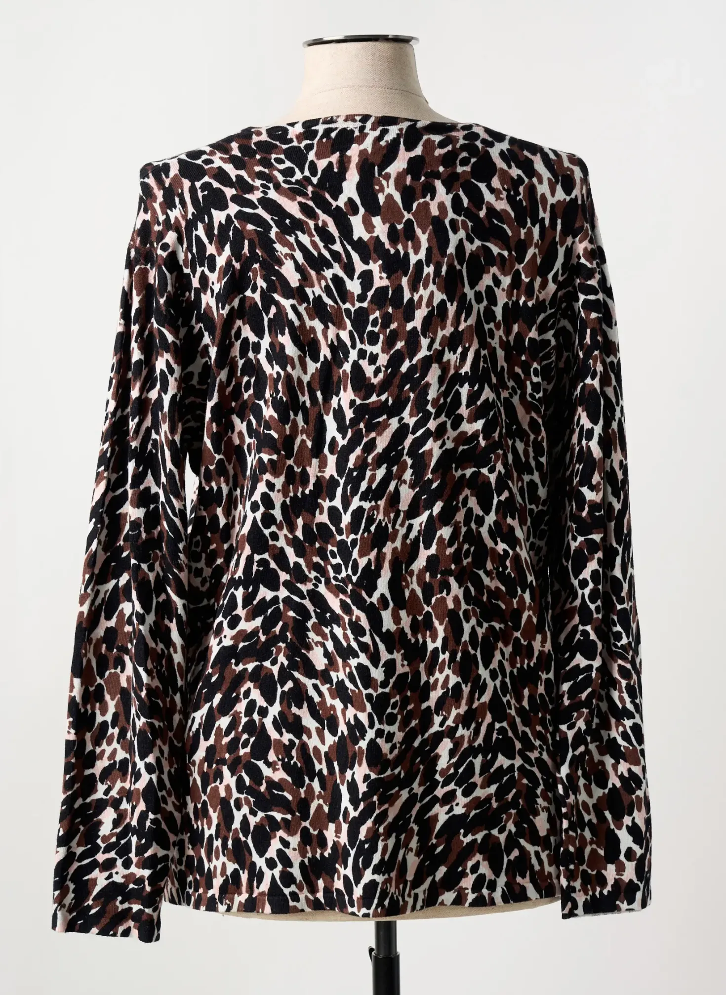Pull Marble Noir Manches Longues
