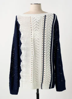 Pull Marina V Bleu Manches Longues