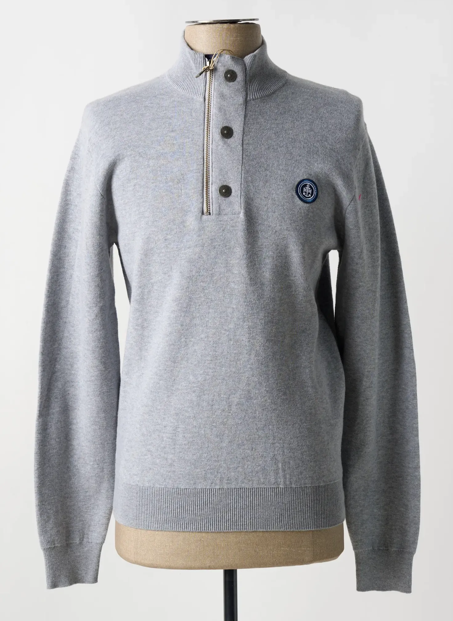 Pull Mat De Misaine Gris Manches Longues