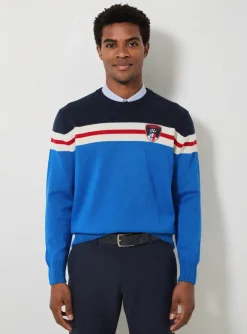 Pull Mc2 Saint Barth Bleu Manches Longues