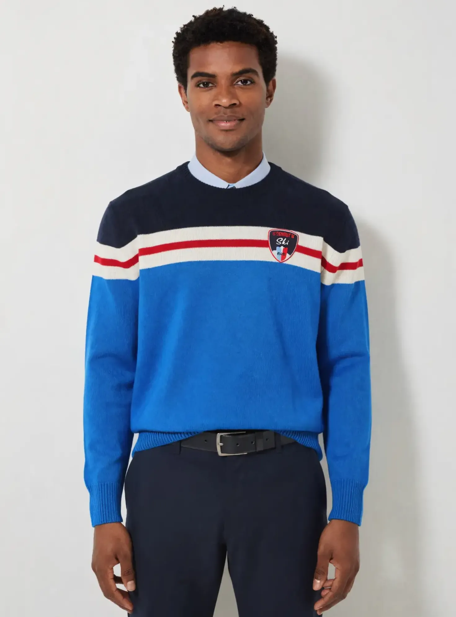 Pull Mc2 Saint Barth Bleu Manches Longues