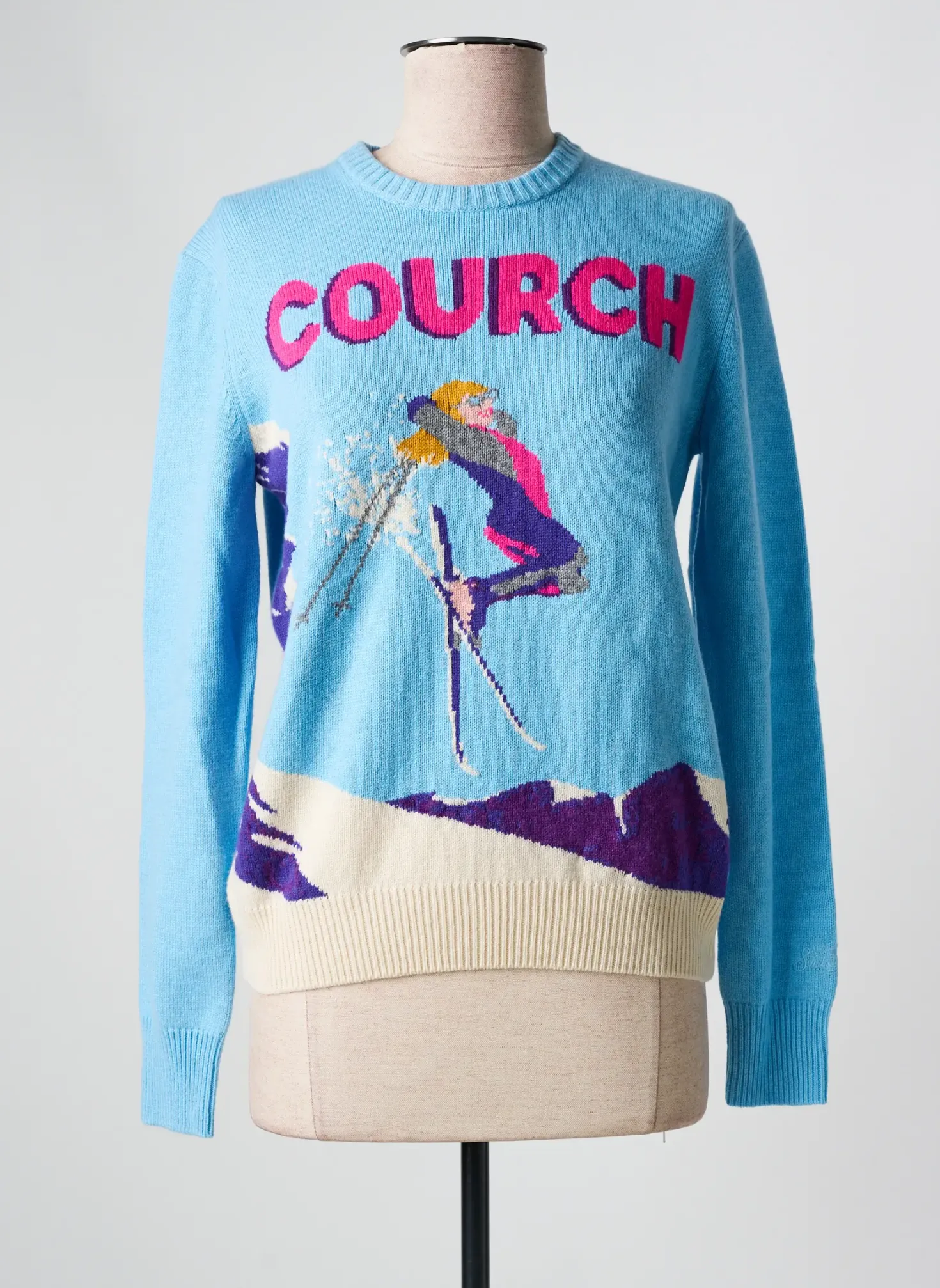 Pull Mc2 Saint Barth Bleu Manches Longues