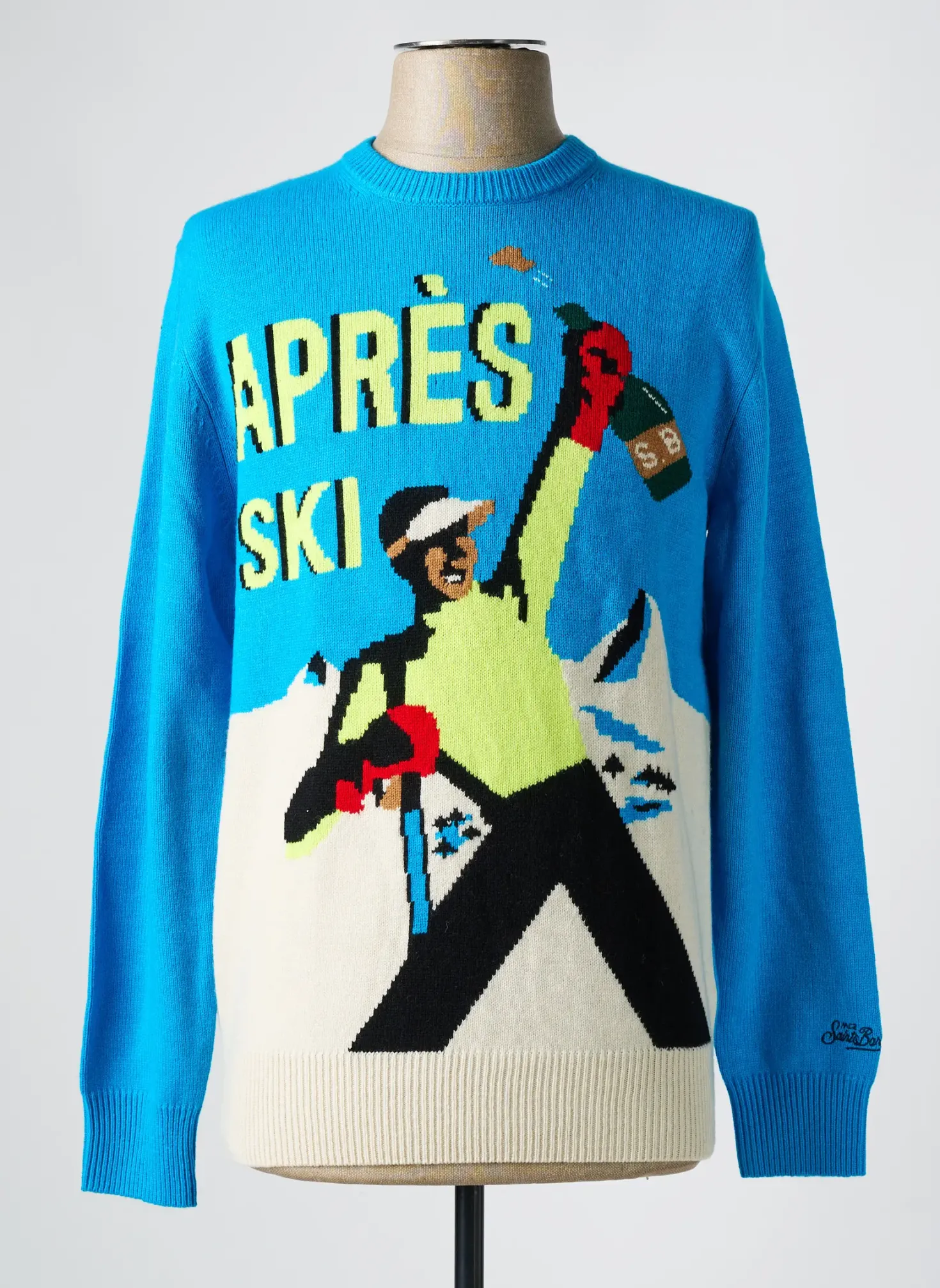 Pull Mc2 Saint Barth Bleu Manches Longues