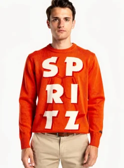 Pull Mc2 Saint Barth Orange Manches Longues