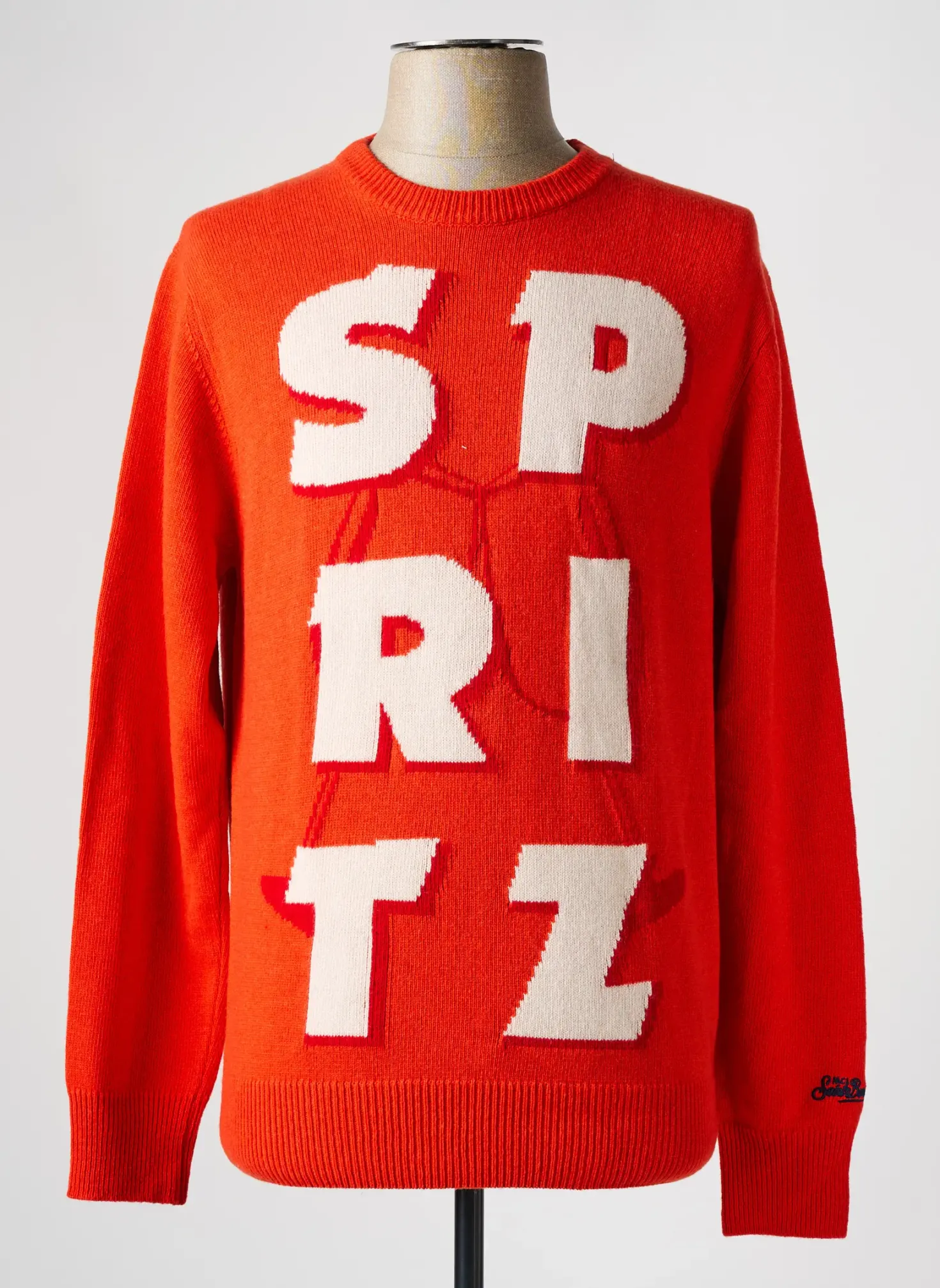 Pull Mc2 Saint Barth Orange Manches Longues