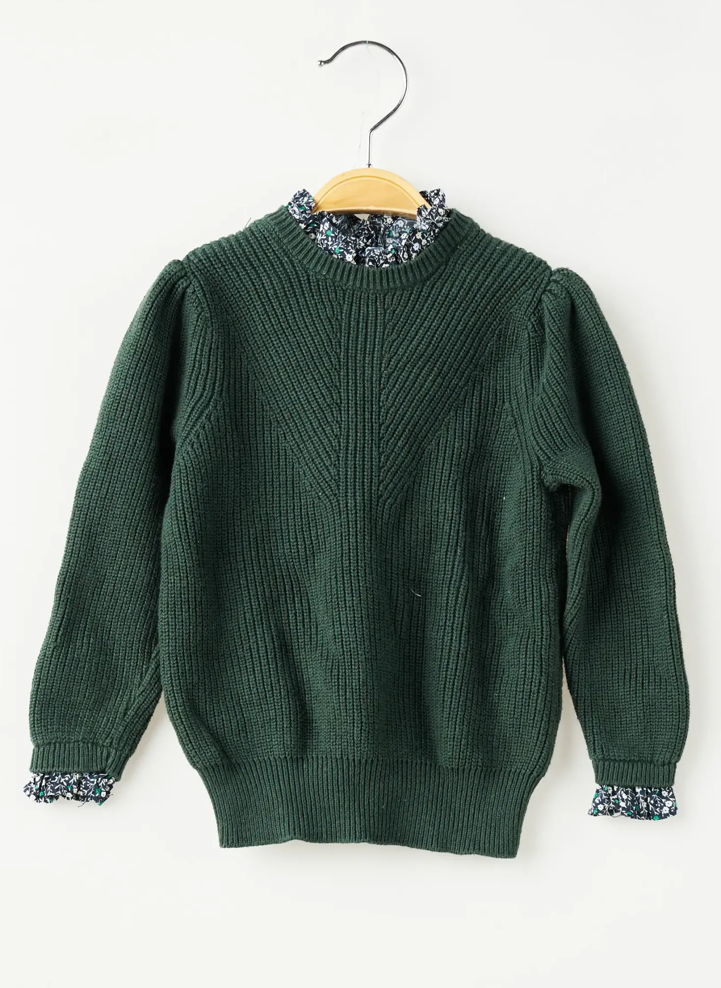 Pull Monoprix Vert Manches Longues