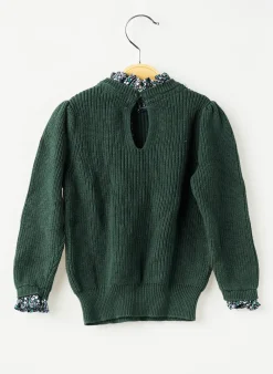 Pull Monoprix Vert Manches Longues