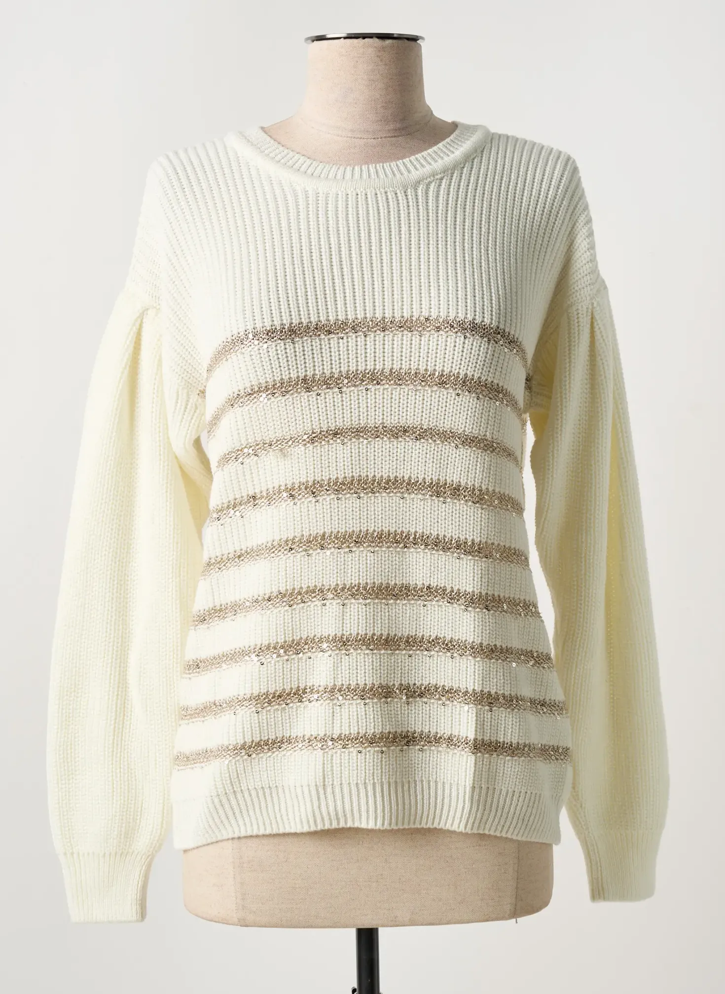 Pull More & More Beige Manches Longues