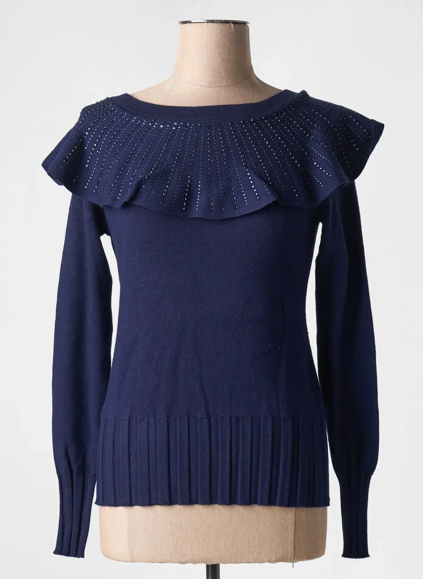 Pull Passioni Bleu Manches Longues