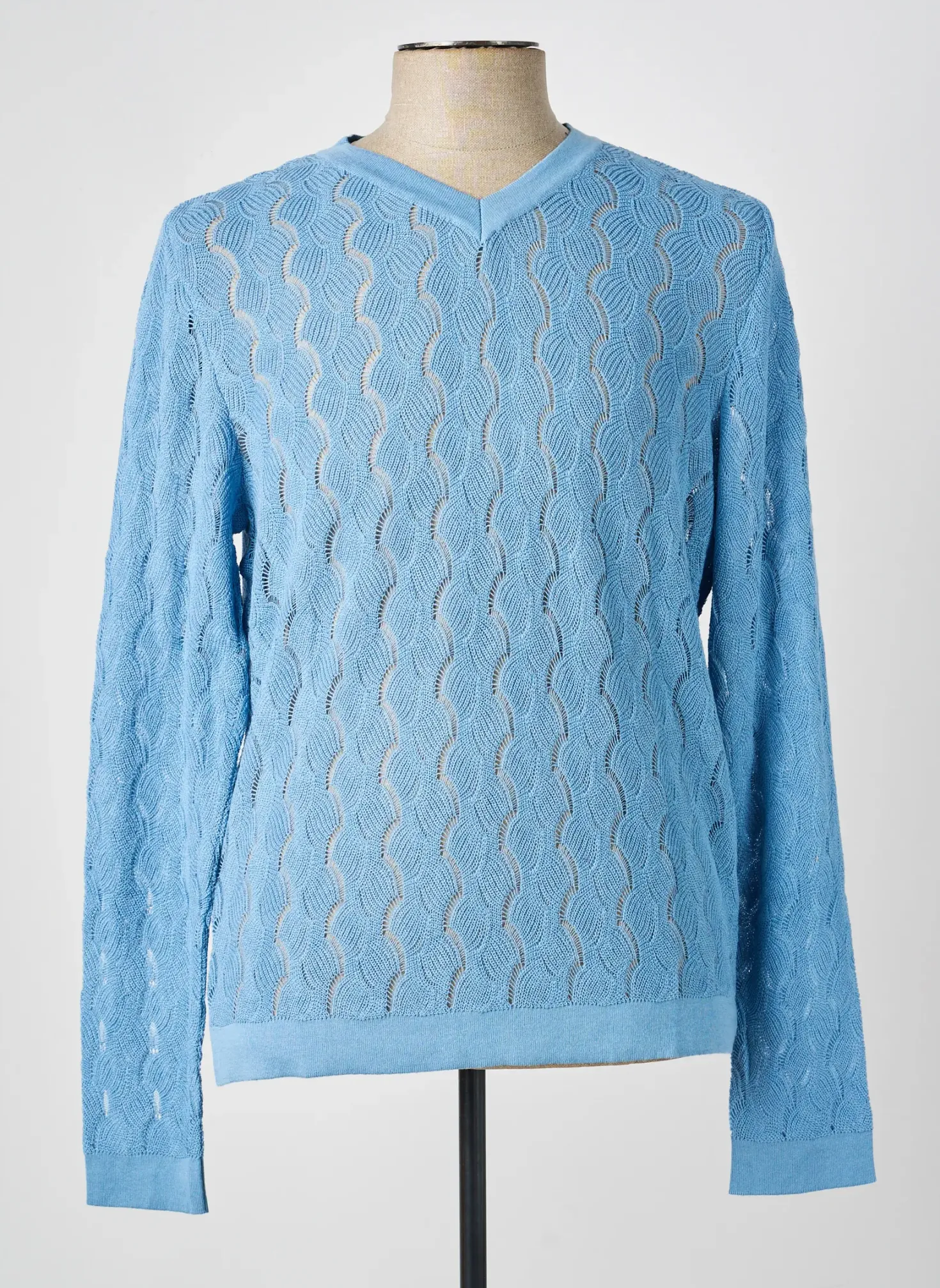 Pull Pierre Talamon Bleu Manches Longues