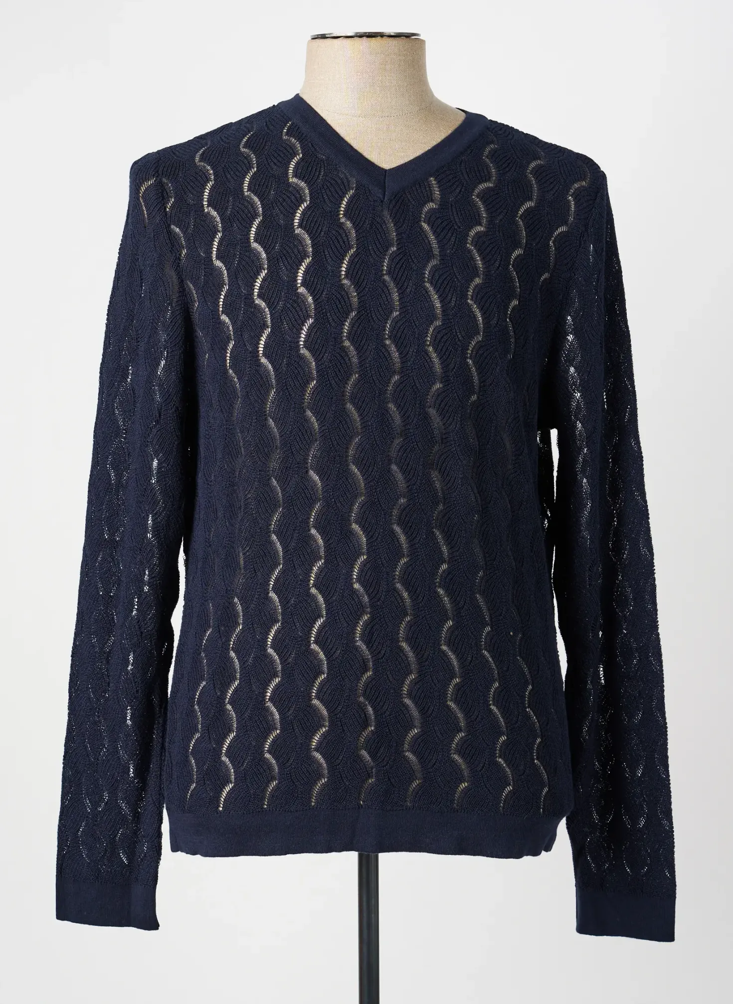 Pull Pierre Talamon Bleu Manches Longues