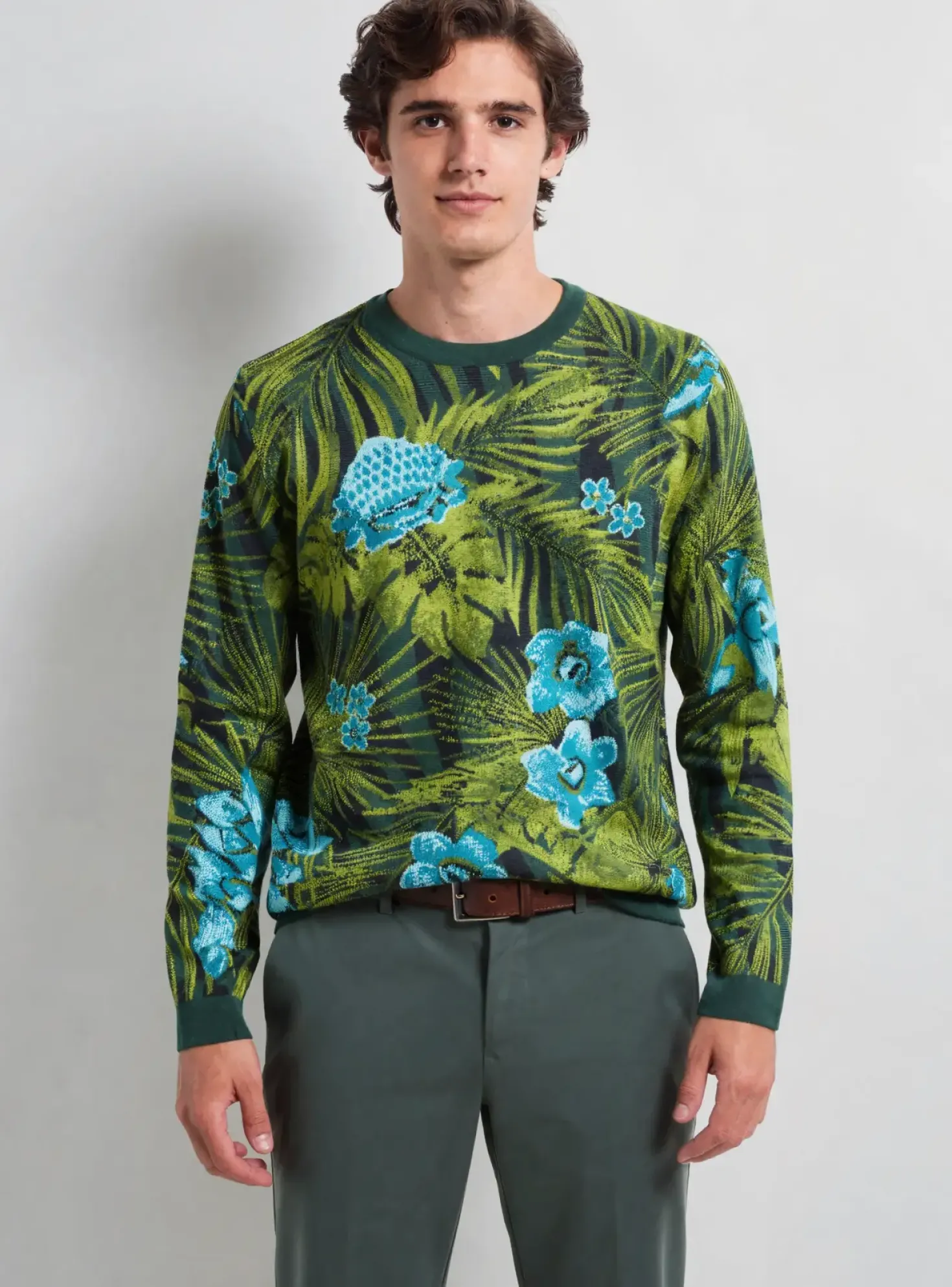 Pull Pierre Talamon Vert Manches Longues