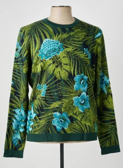 Pull Pierre Talamon Vert Manches Longues