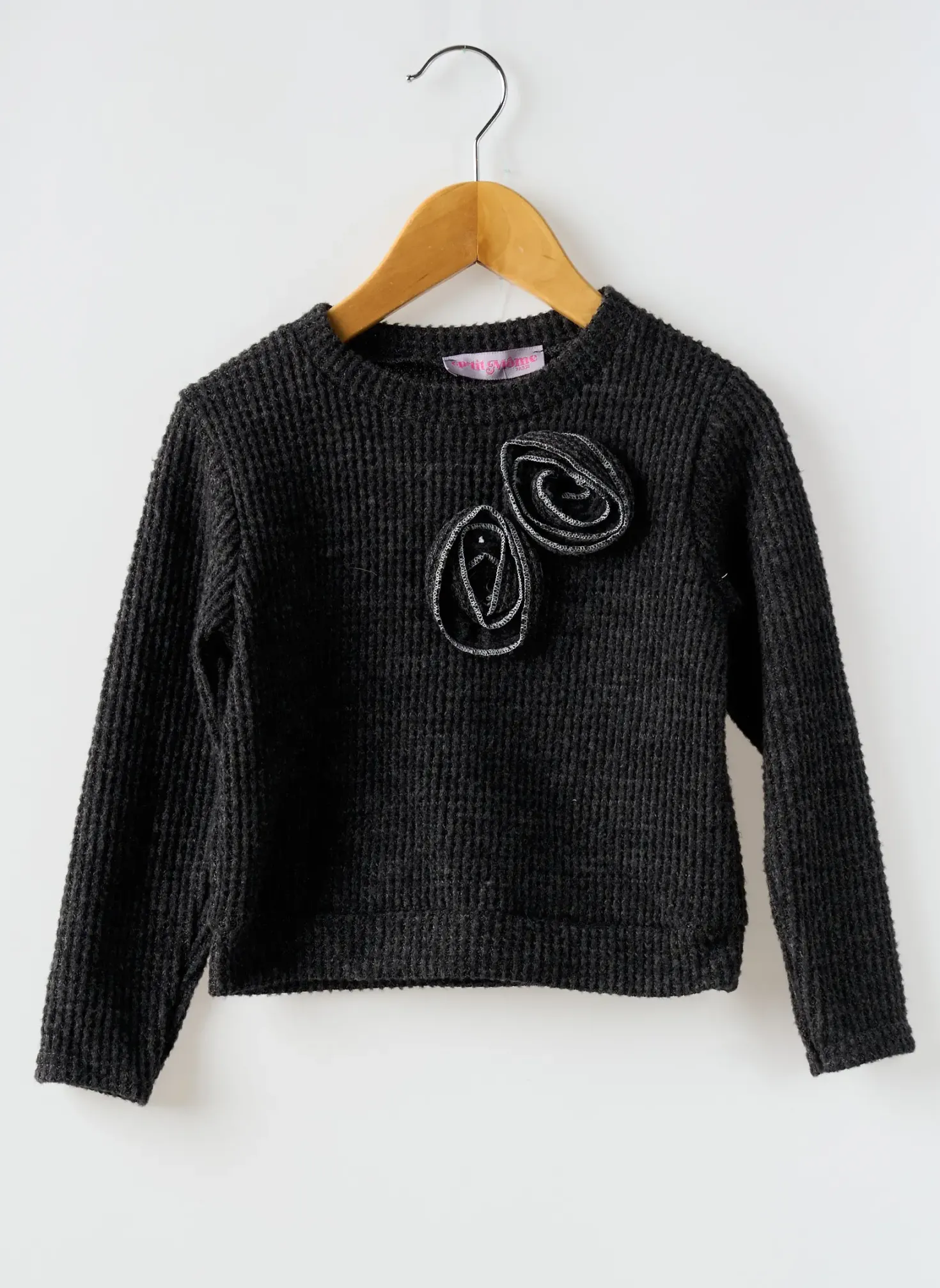 Pull P'tit Môme Gris Manches Longues